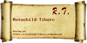 Rotschild Tiborc névjegykártya